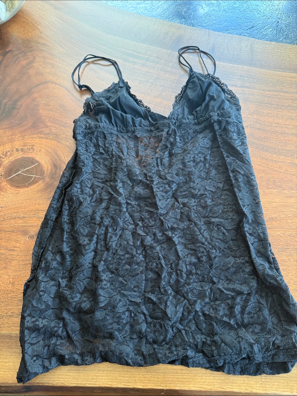 In Bloom Black Lace Camisole with Spaghetti Straps
